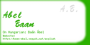 abel baan business card