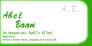 abel baan business card